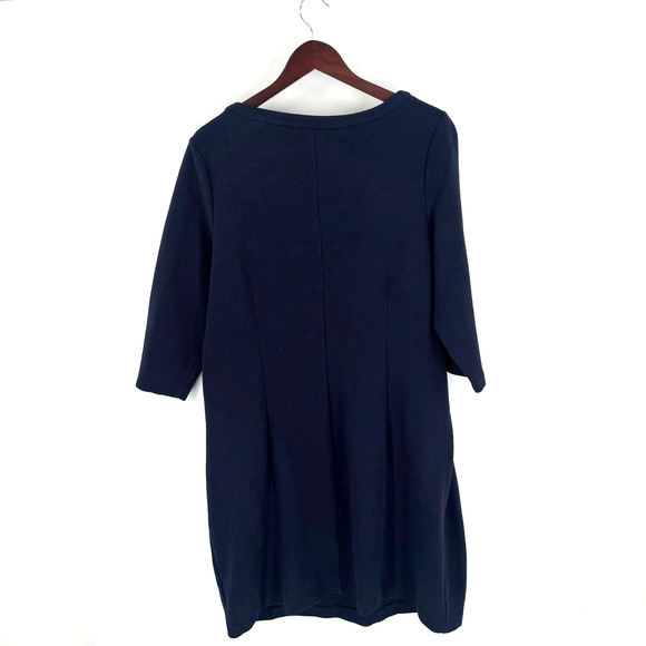 Boden Jasmine Ottoman Navy Blue 3/4 Sleeve Shift Dress with Pockets Size 18L - Picture 2 of 8